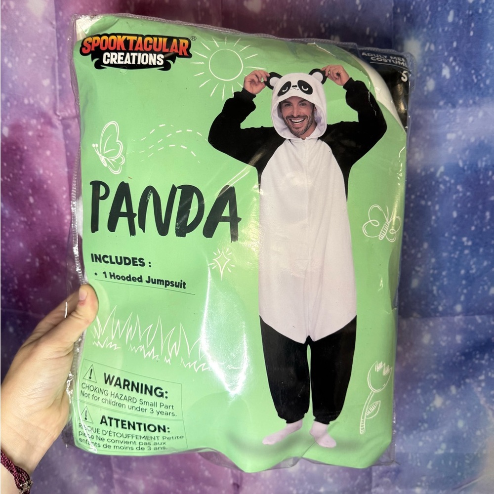 New spooktacular creations men’s panda hooded jumpsuit